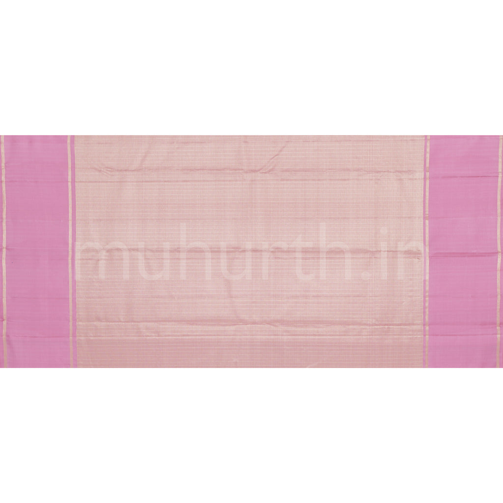 Baby Pink Pure Kanjivaram Silk Saree with Pink
