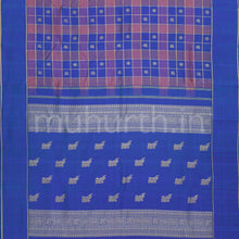 Load image into Gallery viewer, Violet Green Pattu Checks Kanjivaram Silk Saree