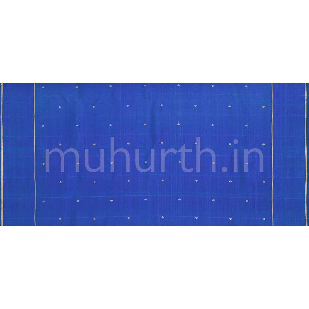 Violet Green Pattu Checks Kanjivaram Silk Saree