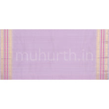 Load image into Gallery viewer, Peach Pure Kanjivaram Silk Saree with Lavender