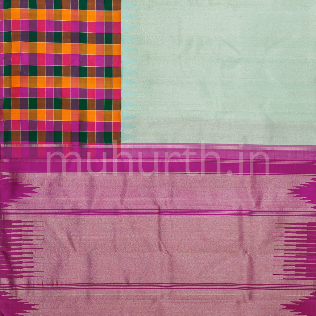 Rexona 8 Kol Kanjivaram Silk Saree with Paalum Pazhamum Checks