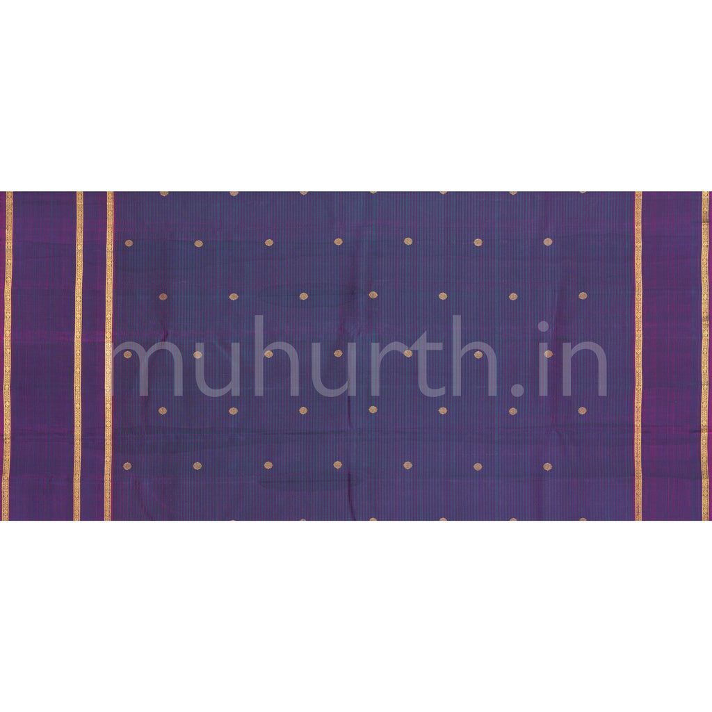 Elai Pacchai Green Pure Kanjivaram Silk Saree with Magenta