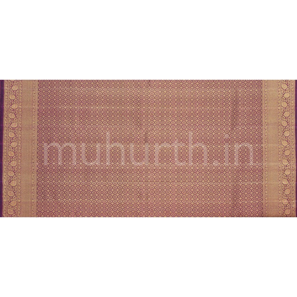 Magenta Bridal Meenakari Kanjivaram Silk Saree   