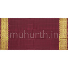 Load image into Gallery viewer, Mustard Orange Checks Pure Kanjivaram Silk Saree with Pakku