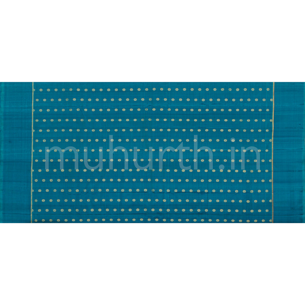 Violet Pure Kanjivaram Silk Saree with Rama Green