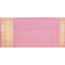 Load image into Gallery viewer, Bright Red Veldhari Kanjivaram Silk Saree with Peach