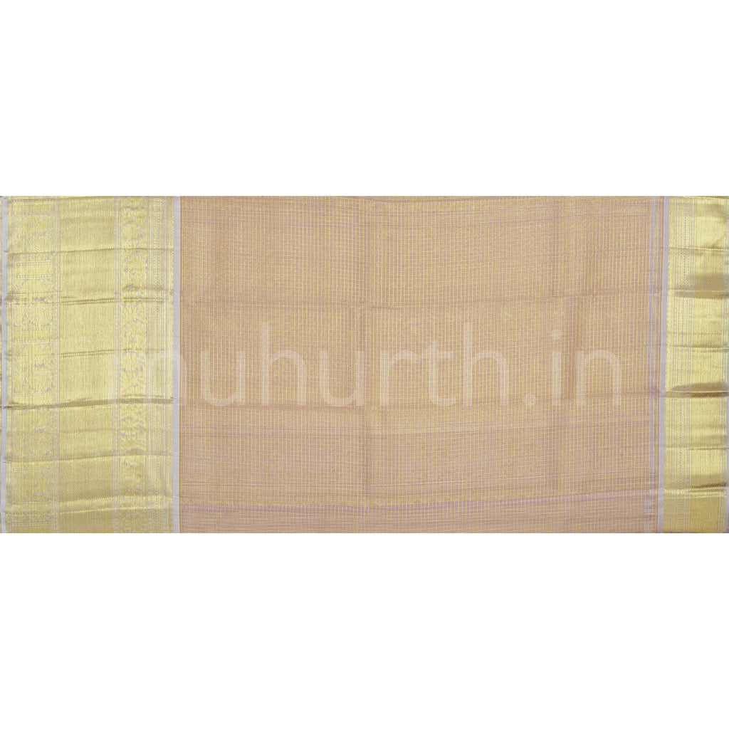 Light Brown Organza Tissue Kanjivaram Silk Saree
