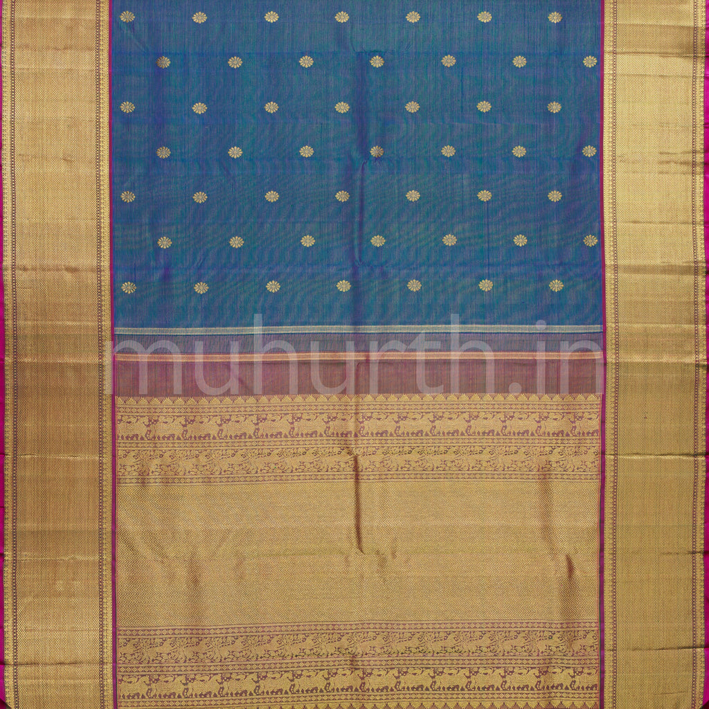 Mayil Kazhuthu Vaira Pure Kanjivaram Silk Saree with Magenta