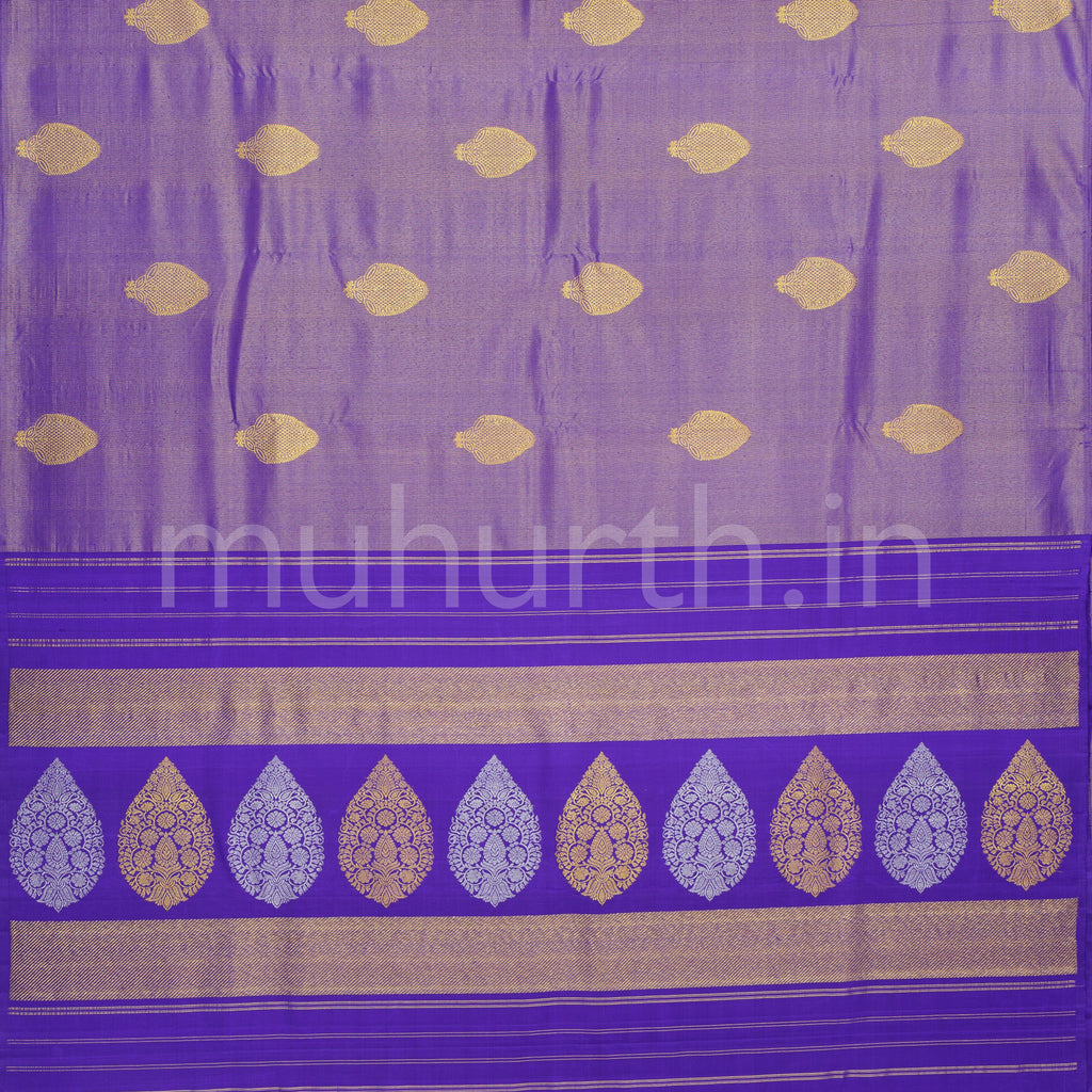 Violet Pure Kanjivaram Silk Saree