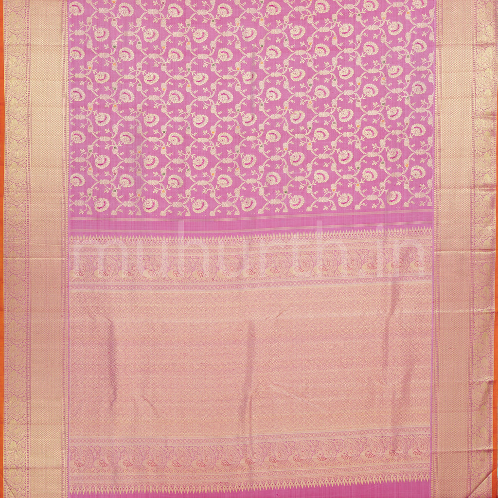Pink Bridal Meenakari Kanjivaram Silk Saree   
