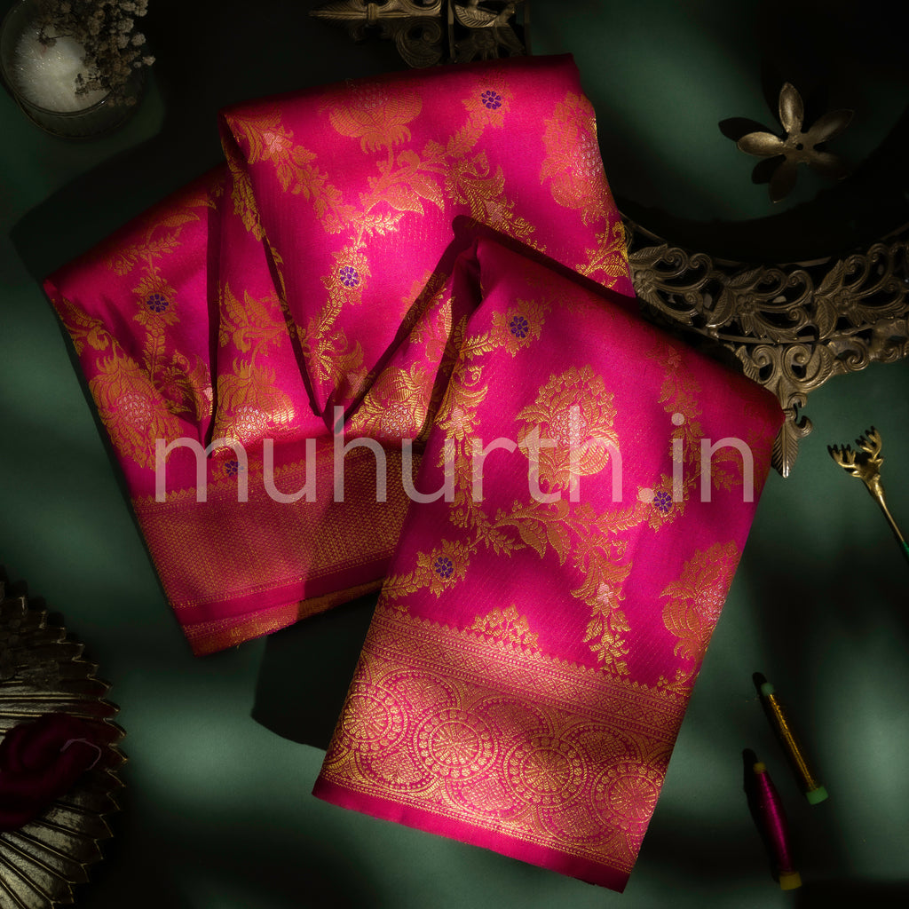 Rani Pink Kanjivaram Silk Saree