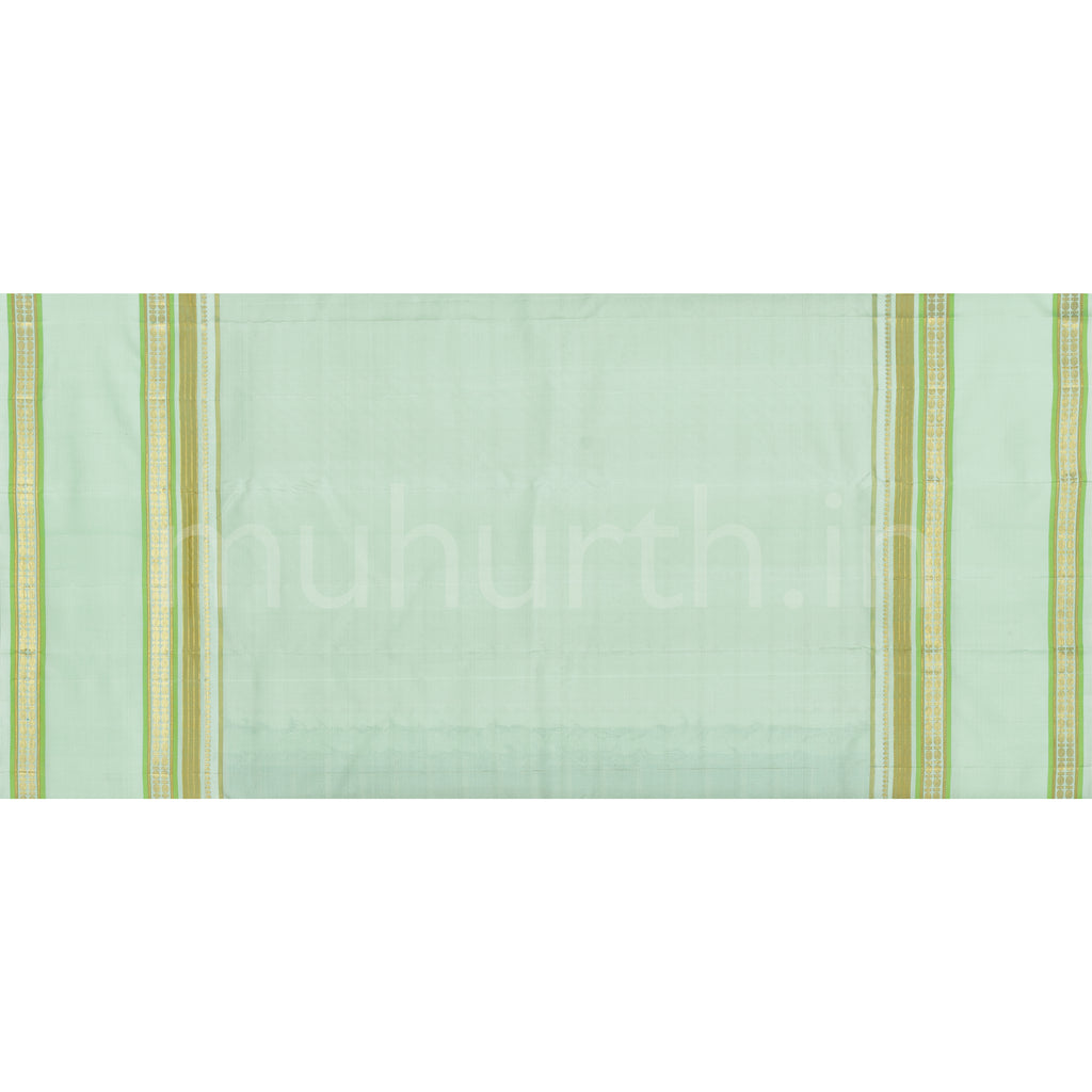 Magenta Pure Kanjivaram Silk Saree with Light Turquoise