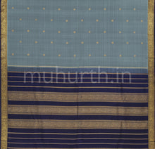 Load image into Gallery viewer, Grey Pure Kanjivaram Silk Saree with Vijaya