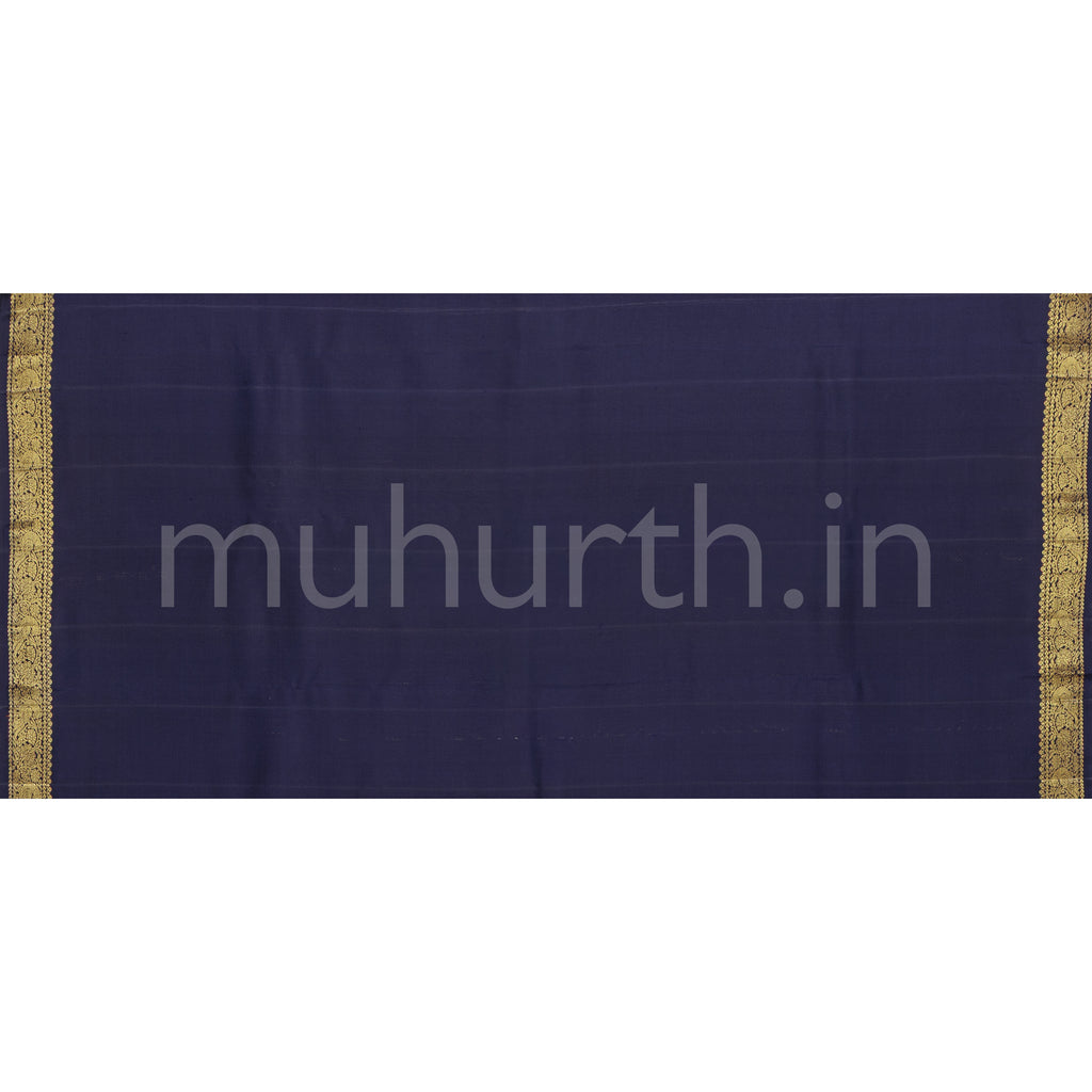Grey Pure Kanjivaram Silk Saree with Vijaya