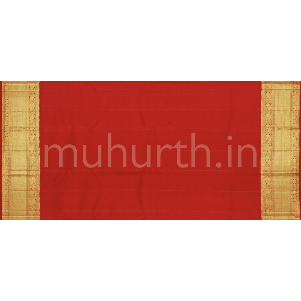 Light Pink Pure Kanjivaram Silk Saree with Bright Red