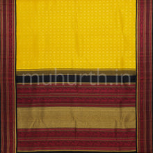 Load image into Gallery viewer, Mustard Pure Kanjivaram Silk Saree with Black