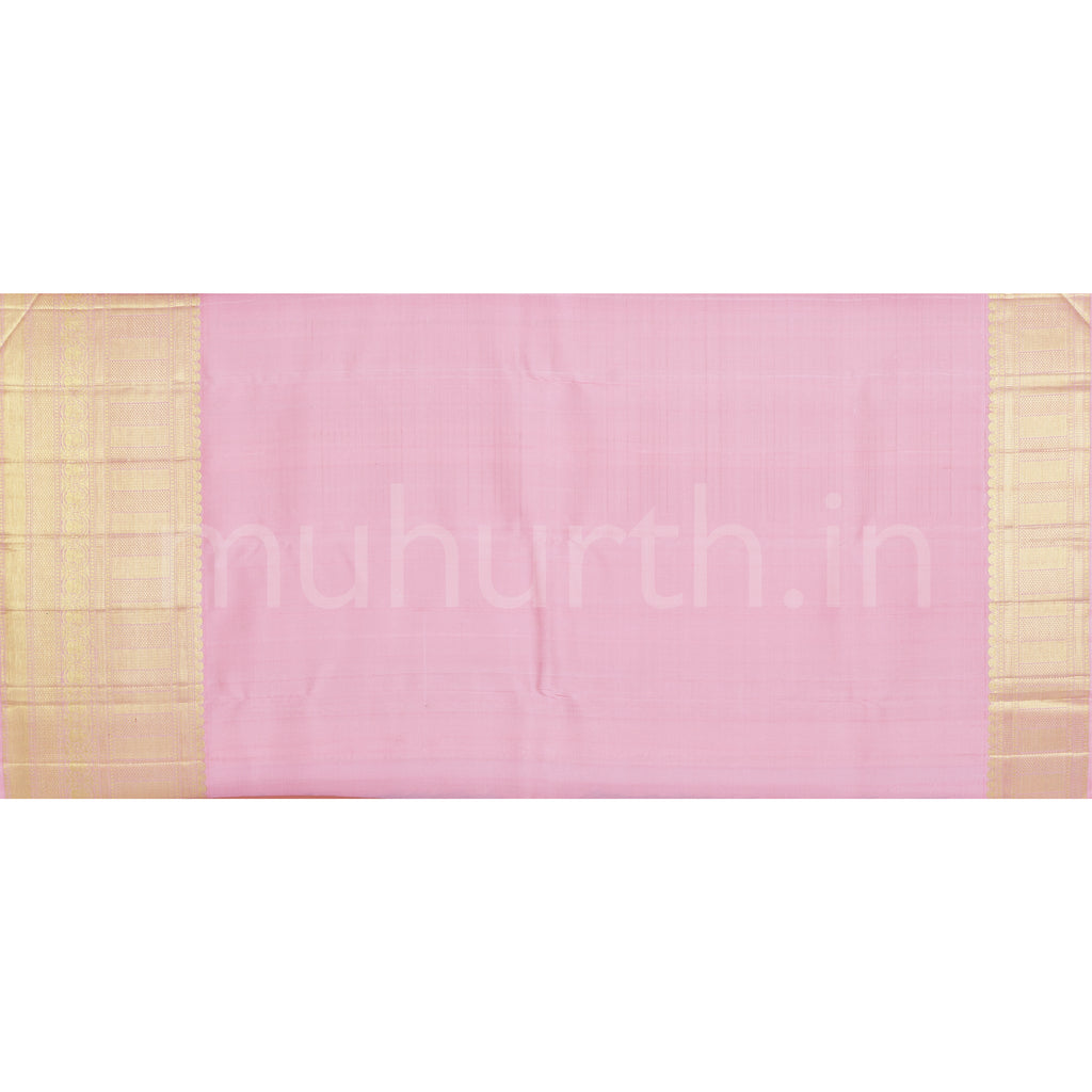 Magenta Pure Kanjivaram Silk Saree with Pink