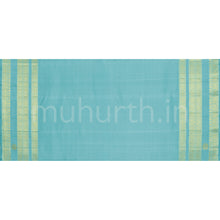 Load image into Gallery viewer, Light Peach Pure Zari Kanjivaram Silk Saree with Powder Blue