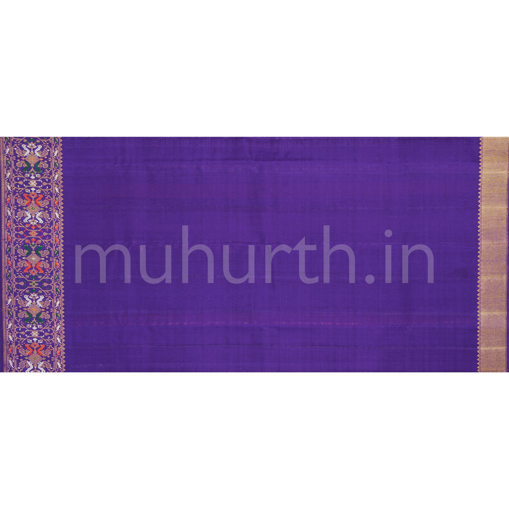 Lavender Veldhari Kanjivaram Silk Saree with Meenakshi