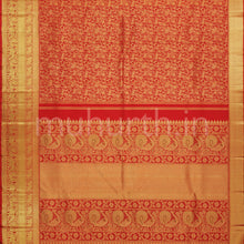 Load image into Gallery viewer, Bright Red Vanasingaram Pure Kanjivaram Silk Saree