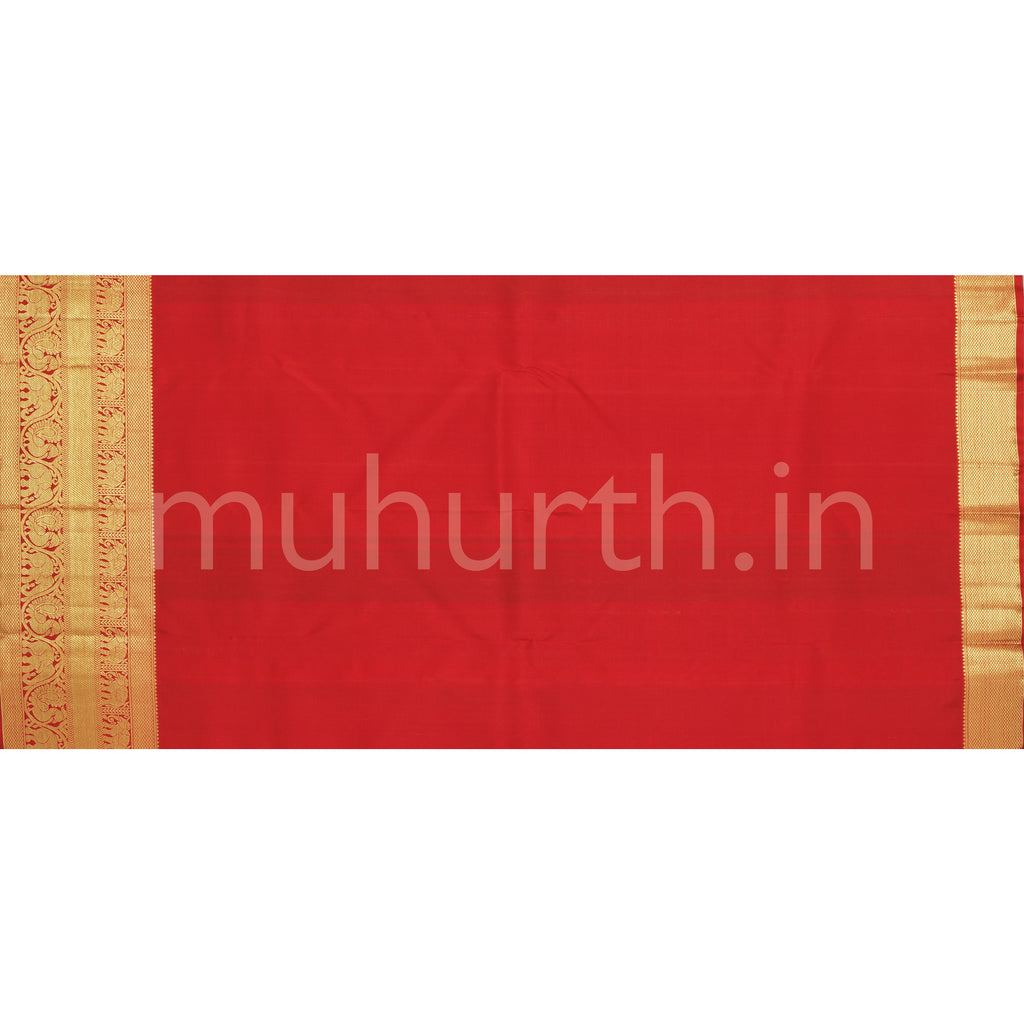 Bright Red Vanasingaram Pure Kanjivaram Silk Saree