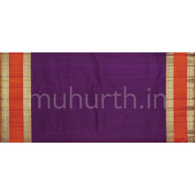 Load image into Gallery viewer, Mustard Shot Rose Pure Zari Kanjivaram Silk Saree with Magenta