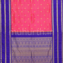 Load image into Gallery viewer, Hot Pink Pure Kanjivaram Silk Saree with Violet
