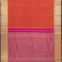 Load image into Gallery viewer, Rose Orange Pure Kanjivaram Silk Saree with Rose
