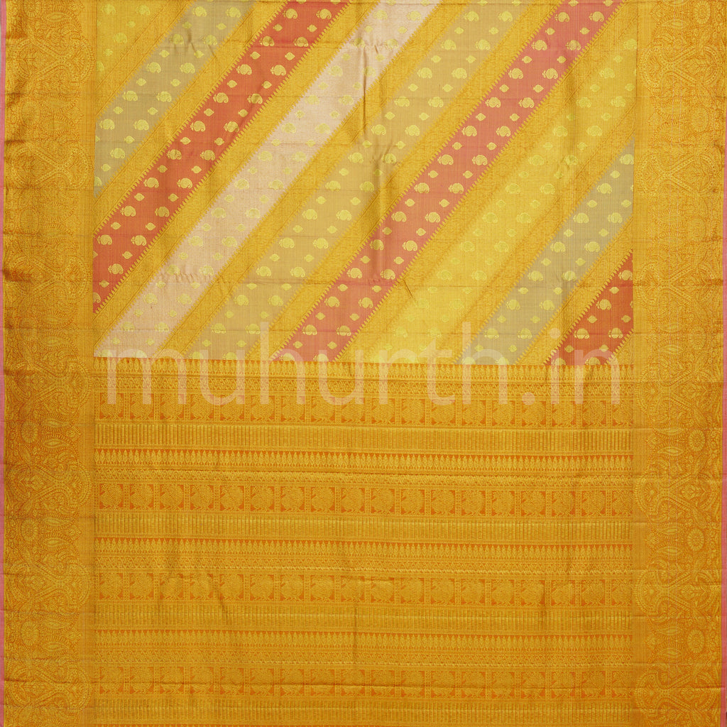 Orange Rangkat Tissue Luxury Kanjivaram Silk Saree