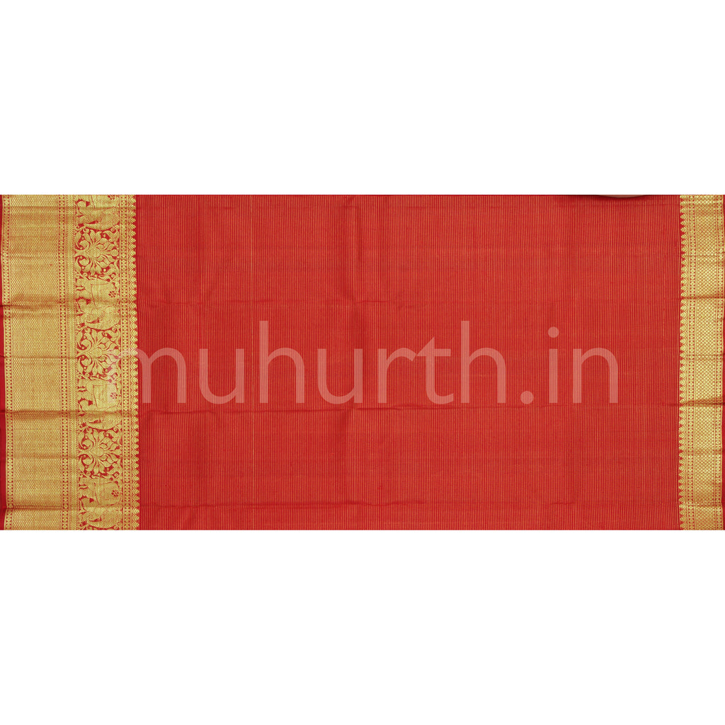 Bridal Red Vaira Oosi Kanjivaram Silk Saree