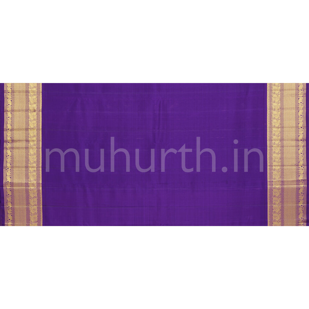 Pink Kora Kanjivaram Silk Saree with Meenakshi