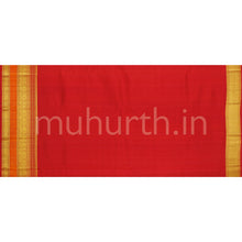 Load image into Gallery viewer, Lilac Veldhari Pure Kanjivaram Silk Saree with Bright Red
