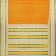 Load image into Gallery viewer, Mango Yellow Veldhari Kanjivaram Silk Saree with Off-White