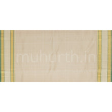 Load image into Gallery viewer, Mango Yellow Veldhari Kanjivaram Silk Saree with Off-White