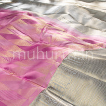 Load image into Gallery viewer, Pink Kanjivaram Silk Saree with Grey