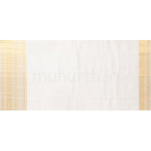 Load image into Gallery viewer, Golden Mustard Kanjivaram Silk Saree with Off-White