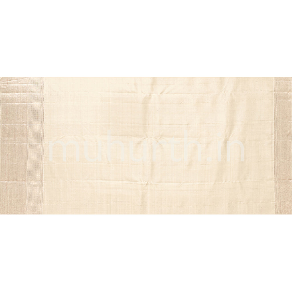 Rose Tissue Kanjivaram Silk Saree with Off-White