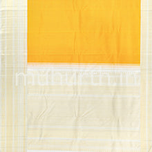 Load image into Gallery viewer, Golden Mustard Kanjivaram Silk Saree with Off-White