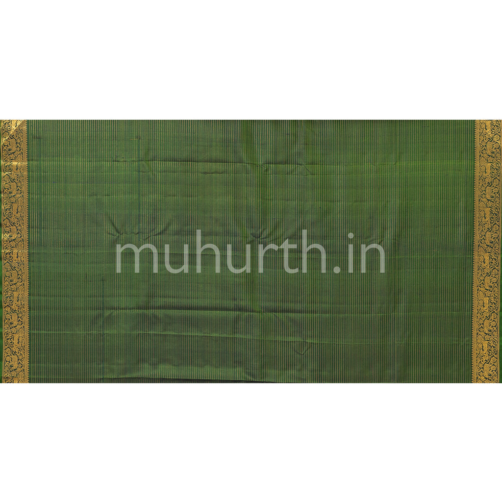 Peacock Dark Green Kanjivaram Silk Saree