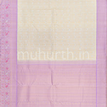 Load image into Gallery viewer, Off-White Kanjivaram Silk Saree with Lavender