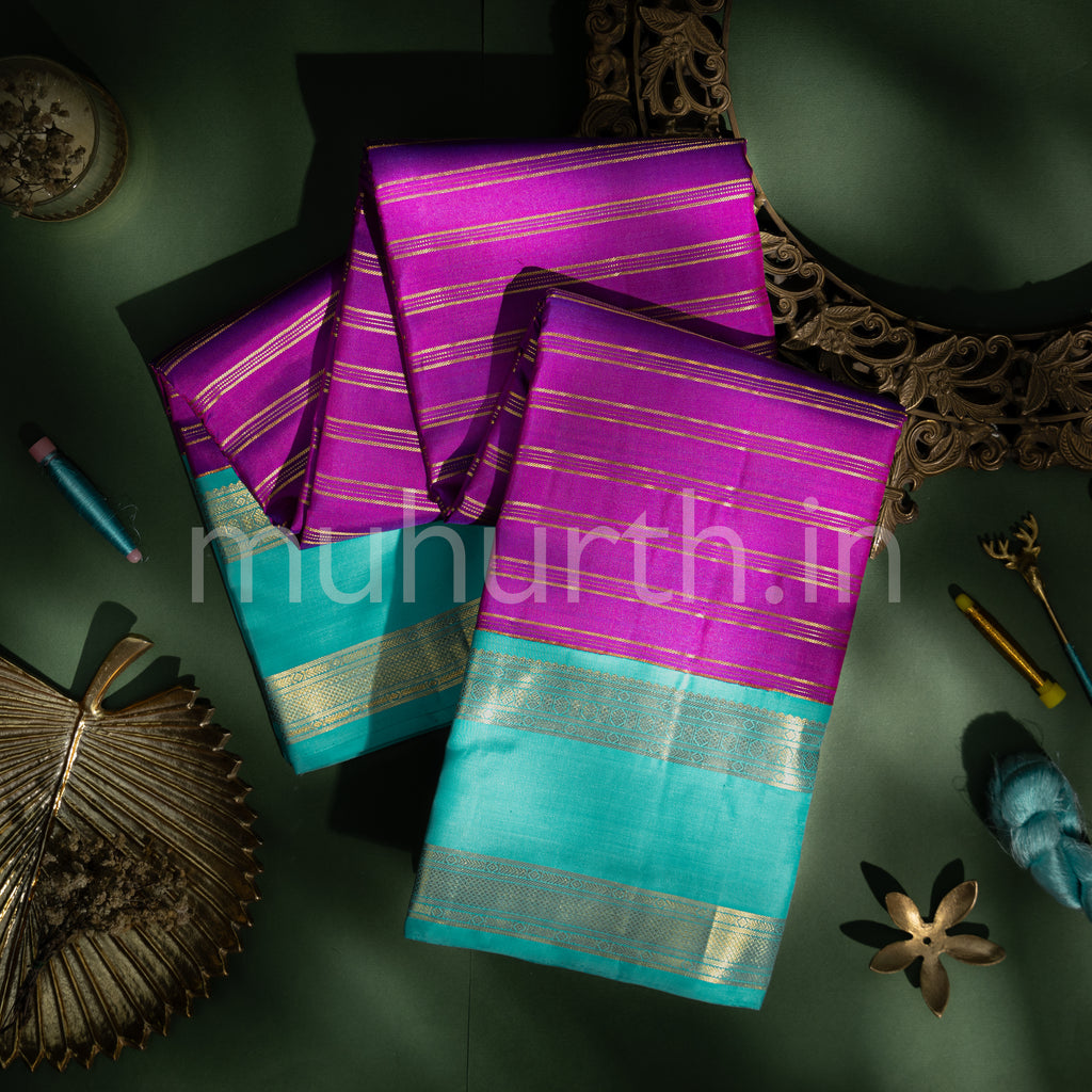 Magenta Kanjivaram Silk Saree with Rexona