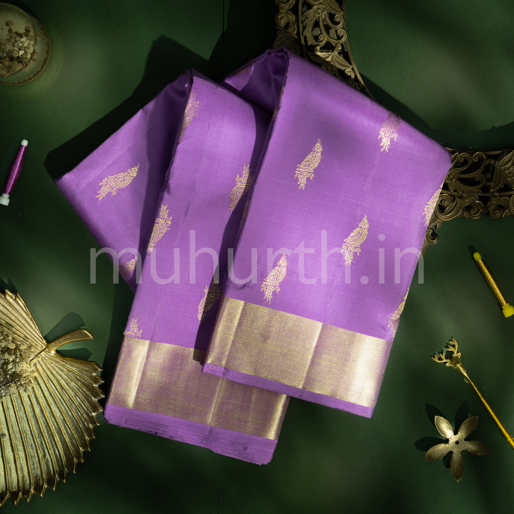 Lavender Kanjivaram Silk Saree