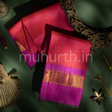 Load image into Gallery viewer, Red Kanjivaram Silk Saree with Magenta