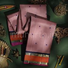Load image into Gallery viewer, Onion Pink Pure Zari Kanjivaram Silk Saree with Vijaya