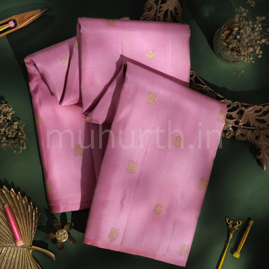 Light Pink Pure Zari Kanjivaram Silk Saree