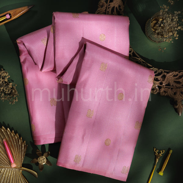 Light Pink Pure Zari Kanjivaram Silk Saree