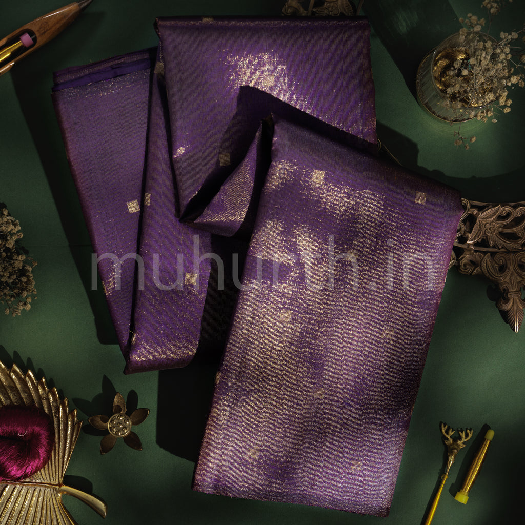 Dark Meenakshi Pure Zari Tissue Kanjivaram Silk Saree