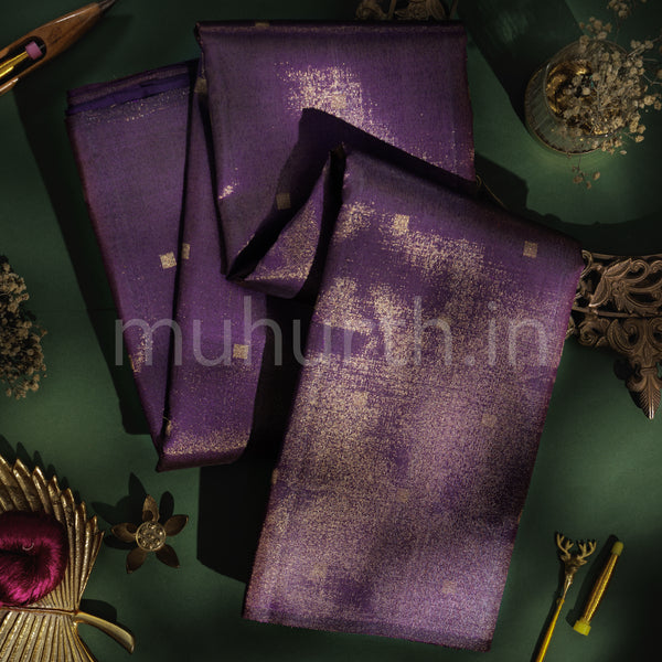 Dark Meenakshi Pure Zari Tissue Kanjivaram Silk Saree