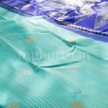 Load image into Gallery viewer, Ananda Blue Partly Kanjivaram Silk Saree