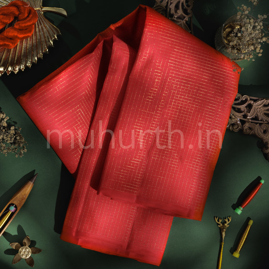 Red Pure Zari Kanjivaram Silk Saree